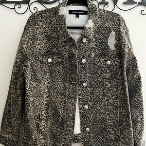 Cute distressed leopard print jacket!